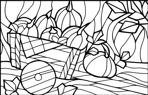 Pumpkins Stained Glass Coloring Page